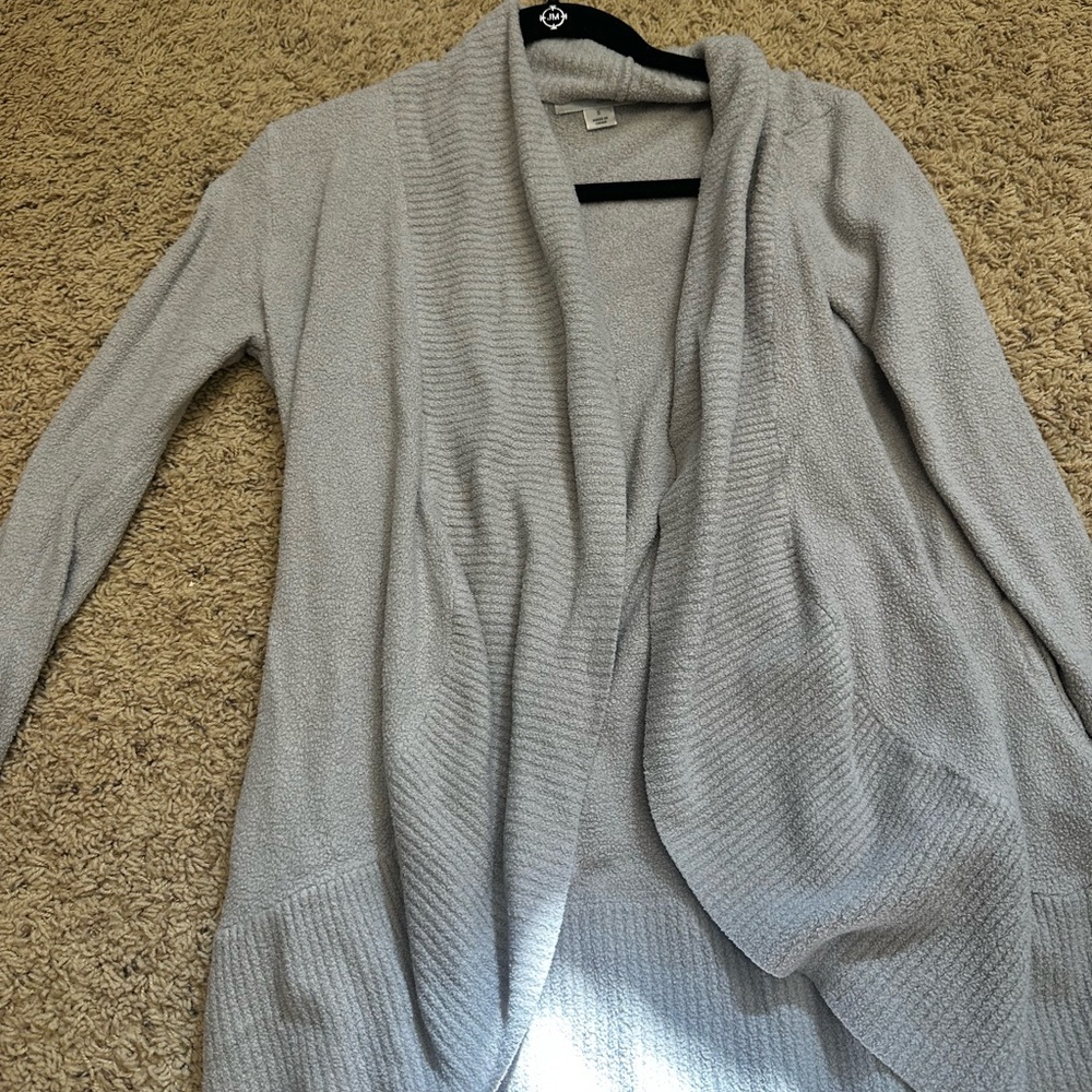 Barefoot Dreams Light Gray Open Cardigan